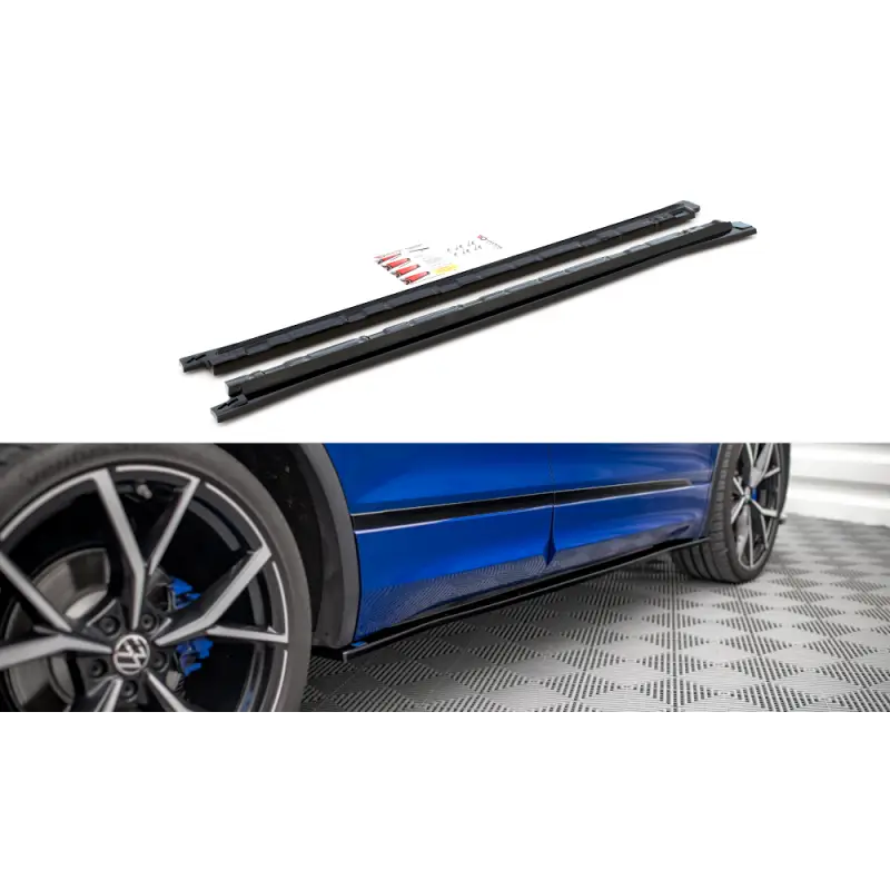 RAJOUTS DES BAS DE CAISSE VOLKSWAGEN TIGUAN R / R-LINE MK2 FACELIFT - MAXTON DESIGN - FINITION NOIR BRILLANT Retour Gratuit
