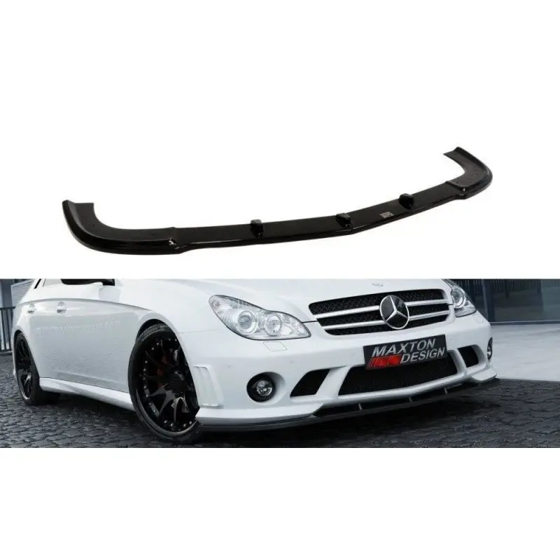 Acheter En Ligne LAME DE PARE-CHOCS AVANT MERCEDES C-CLASS C219 - W204 AMG LOOK - MAXTON DESIGN - FINITION NOIR BRILLANT