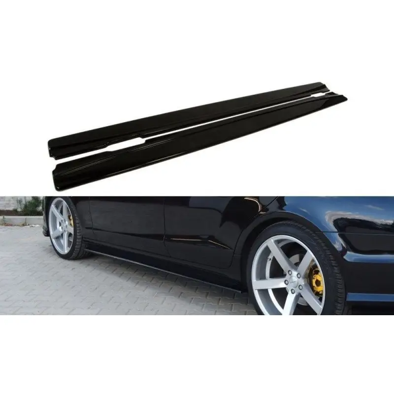 Offre Spéciale RAJOUTS DES BAS DE CAISSE POUR MERCEDES CLS C218 AMG LINE - MAXTON DESIGN - FINITION NOIR BRILLANT