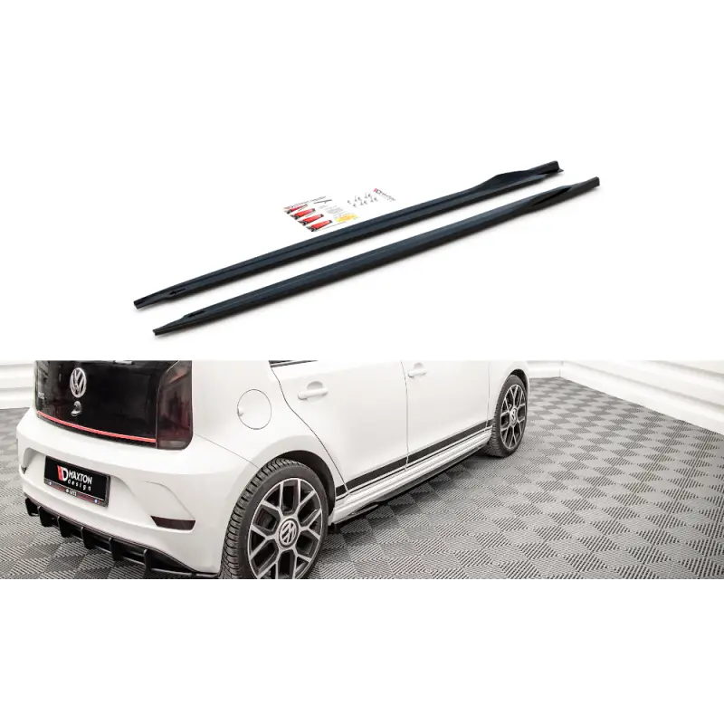 Expédition Rapide RAJOUTS DES BAS DE CAISSE VOLKSWAGEN UP GTI - MAXTON DESIGN - FINITION NOIR BRILLANT