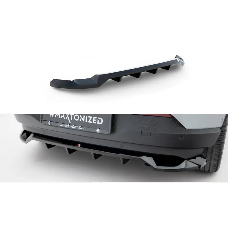 ARRIERE SPLITTER (AVEC UNE BARRE VERTICALE) VOLVO EX30 MK1 - MAXTONDESIGN - FINITION NOIR BRILLANT Produit De Marque
