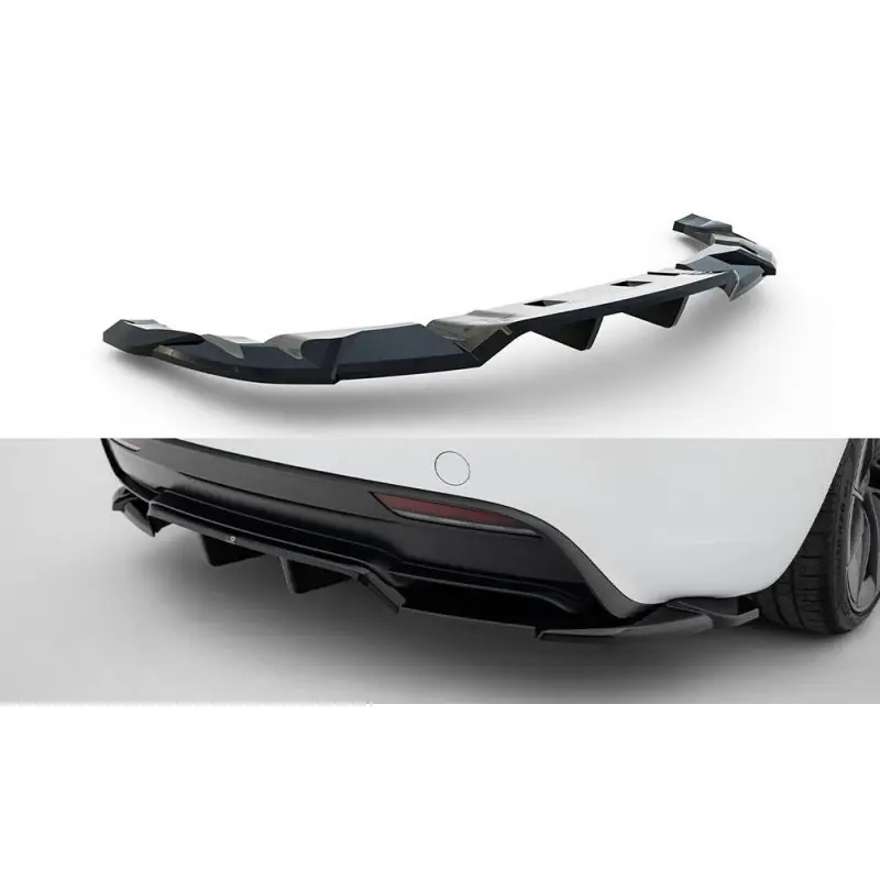 ARRIERE SPLITTER (AVEC UNE BARRE VERTICALE) V.2 TESLA MODEL 3 PERFORMANCE MK1 FACELIFT - MAXTONDESIGN - FINITION NOIR BRILLANT Nouvel Arrivage