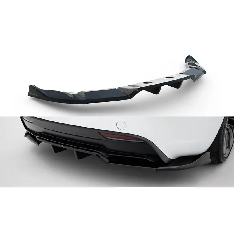 ARRIERE SPLITTER (AVEC UNE BARRE VERTICALE) V.1 TESLA MODEL 3 PERFORMANCE MK1 FACELIFT - MAXTONDESIGN - FINITION NOIR BRILLANT Dernier Modèle