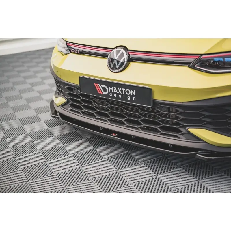 LAME DU PARE-CHOCS AVANT V.2 VOLKSWAGEN GOLF 8 GTI CLUBSPORT - MAXTON DESIGN - FINITION NOIR BRILLANT Usine Directe