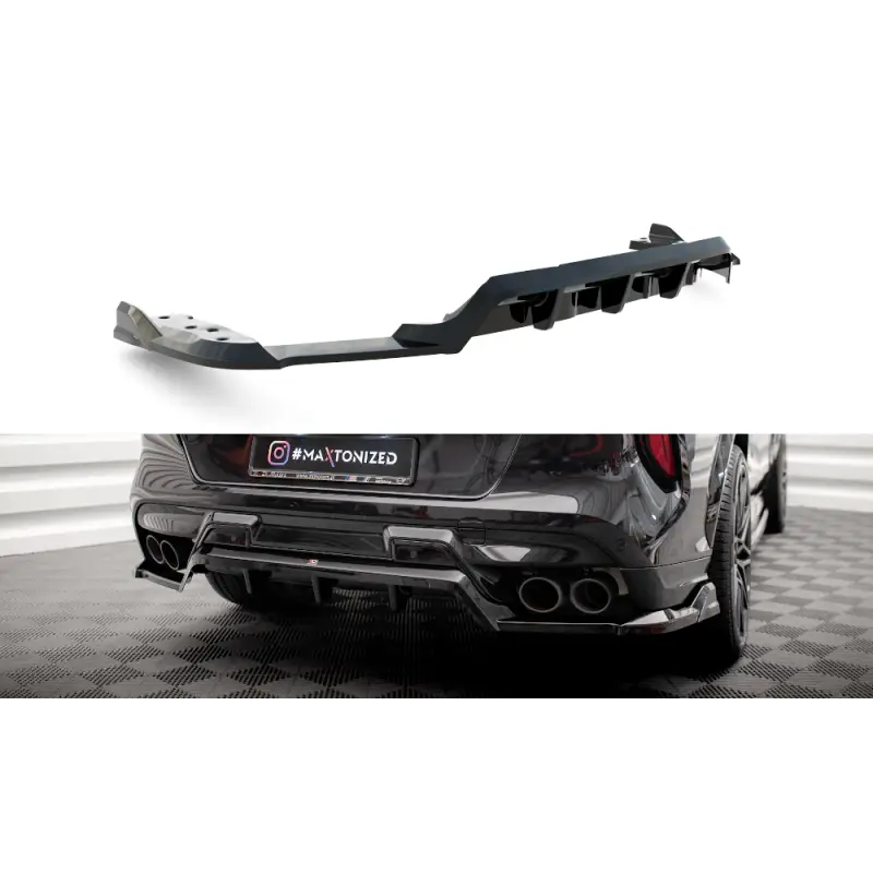 Soldes ARRIERE SPLITTER (AVEC UNE BARRE VERTICALE) BMW X6 M F96 FACELIFT - MAXTONDESIGN - FINITION NOIR BRILLANT
