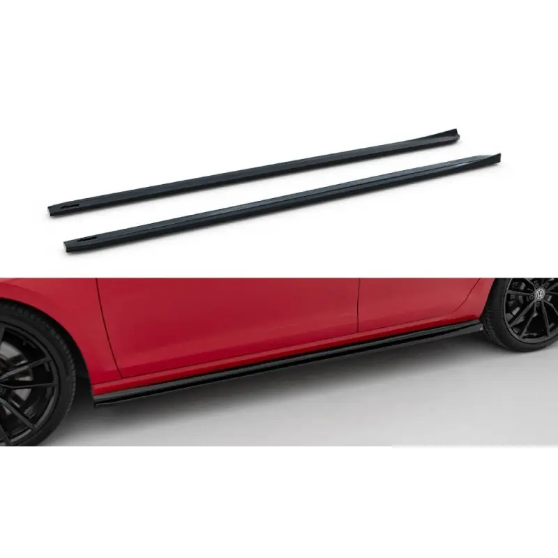 Usine Directe RAJOUTS DES BAS DE CAISSE V.4 VW GOLF 7 R / R-LINE FACELIFT - MAXTON DESIGN - FINITION NOIR BRILLANT