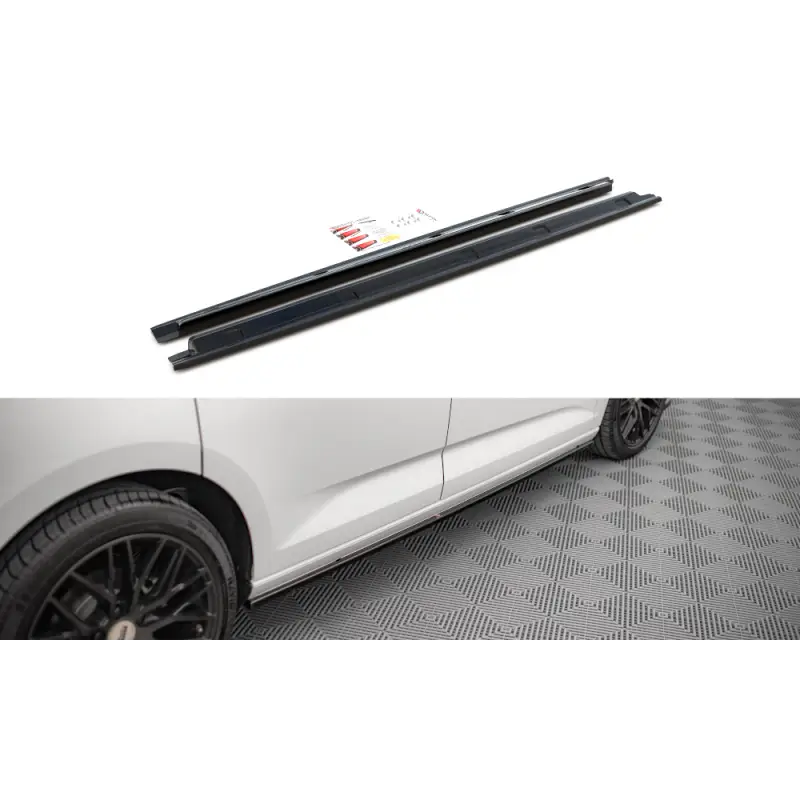 Expédition Rapide RAJOUTS DES BAS DE CAISSE VOLKSWAGEN CADDY MK5 - MAXTON DESIGN - FINITION NOIR BRILLANT