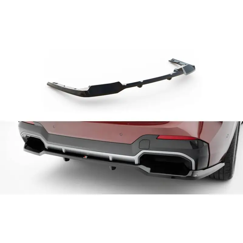 Expédition Rapide ARRIERE SPLITTER (AVEC UNE BARRE VERTICALE) BMW IX3 M-PACK G08 FACELIFT - MAXTONDESIGN - FINITION NOIR BRILLANT