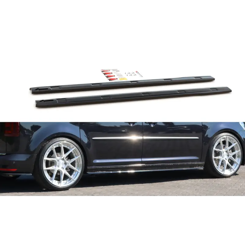 Vente Directe RAJOUTS DES BAS DE CAISSE VOLKSWAGEN CADDY MK. 4 - MAXTON DESIGN - FINITION NOIR BRILLANT