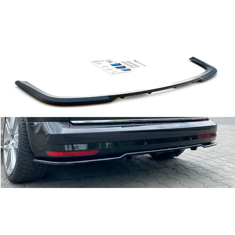 Prix Choc CENTRAL ARRIERE SPLITTER (AVEC UNE BARRE VERTICALE) VOLKSWAGEN CADDY MK. 4 - MAXTON DESIGN - FINITION NOIR BRILLANT