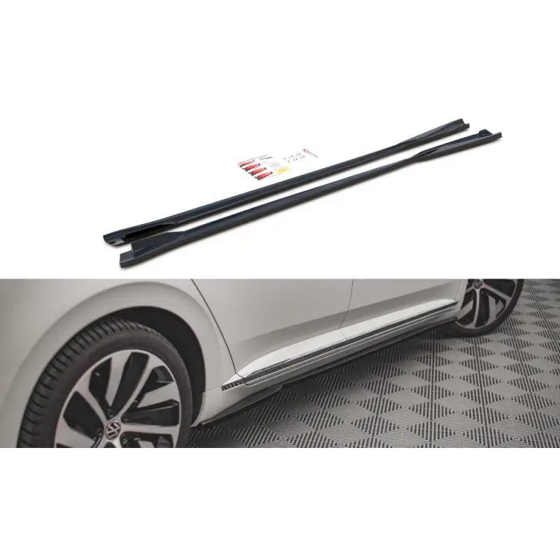Acheter En Ligne RAJOUTS DES BAS DE CAISSE VOLKSWAGEN ARTEON R/ R-LINE FACELIFT - MAXTON DESIGN - FINITION NOIR BRILLANT