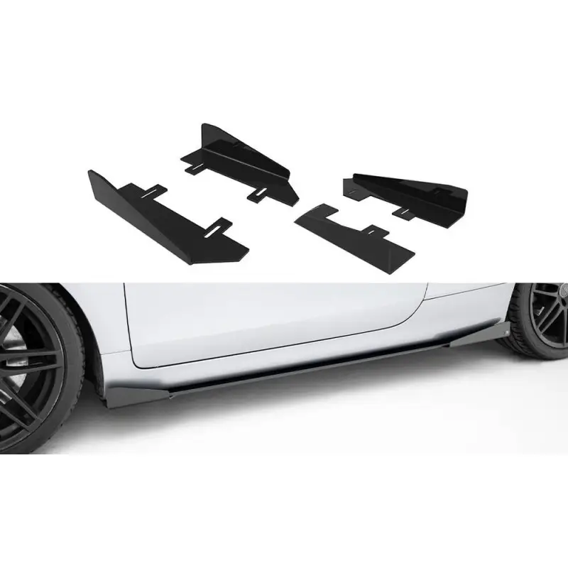 SIDE FLAPS AUDI TT S / TT S-LINE 8J FACELIFT - MAXTONDESIGN - FINITION NOIR + NOIR BRILLANT Solde