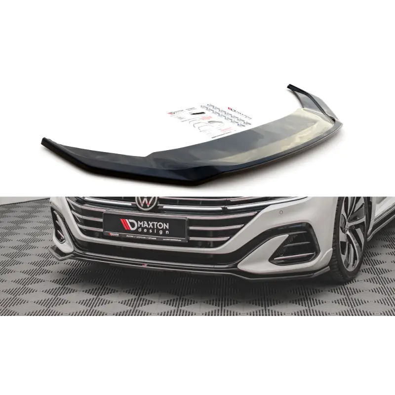Marque LAME DU PARE-CHOCS AVANT V.3 VOLKSWAGEN ARTEON R-LINE FACELIFT - MAXTON DESIGN - FINITION NOIR BRILLANT
