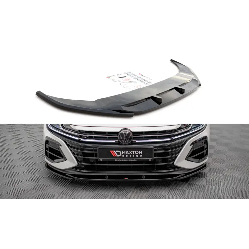 LAME DU PARE-CHOCS AVANT V.1 VOLKSWAGEN ARTEON R - MAXTON DESIGN - FINITION NOIR BRILLANT Meilleur Prix