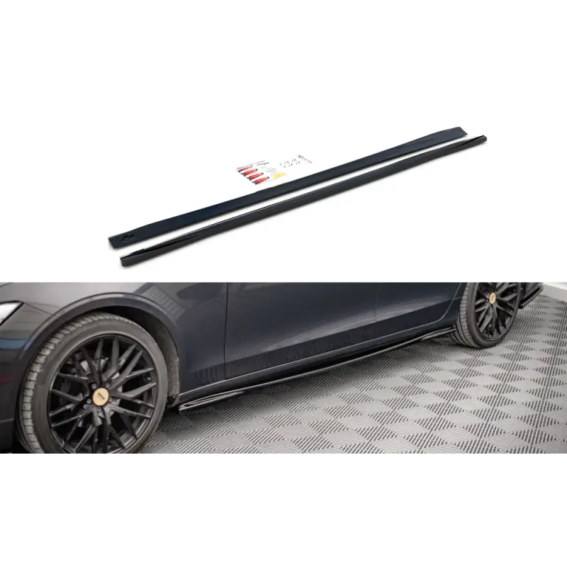 Petit Prix RAJOUTS DES BAS DE CAISSE VOLVO V90 MK2 - MAXTON DESIGN - FINITION NOIR BRILLANT