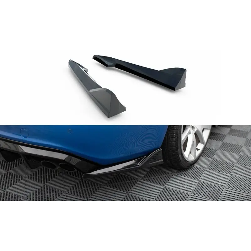 LAMES DE PARE-CHOCS ARRIÈRE LATÉRALES V.2 AUDI S4 SEDAN B8 - MAXTONDESIGN - FINITION NOIR BRILLANT Vente Directe