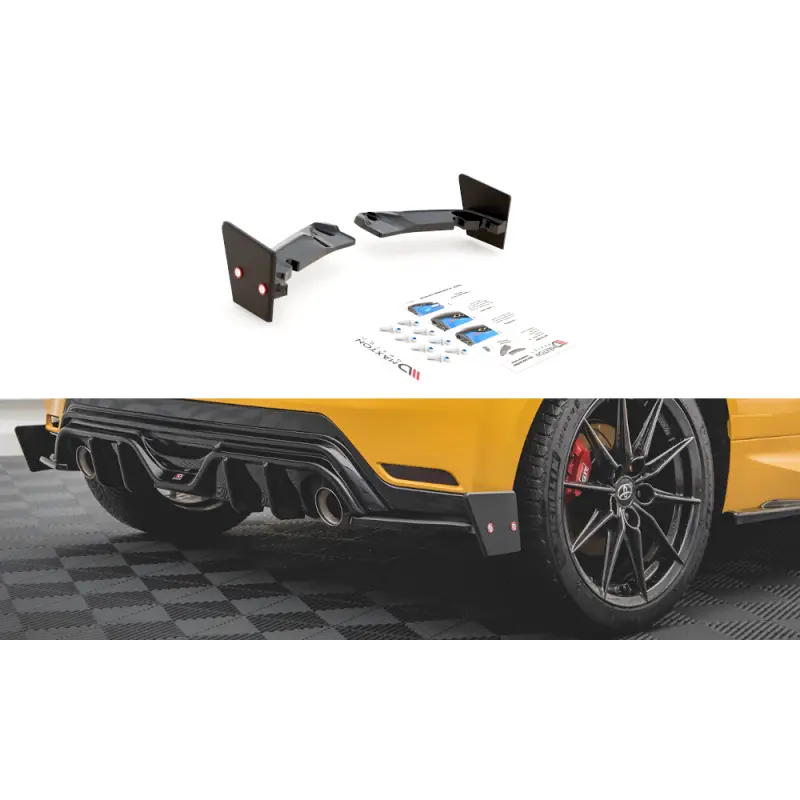LAMES DE PARE-CHOCS ARRIÈRE LATÉRALES + AILERONS V.4 TOYOTA GR YARIS MK4 - MAXTON DESIGN - FINITION NOIR BRILLANT Retour Gratuit