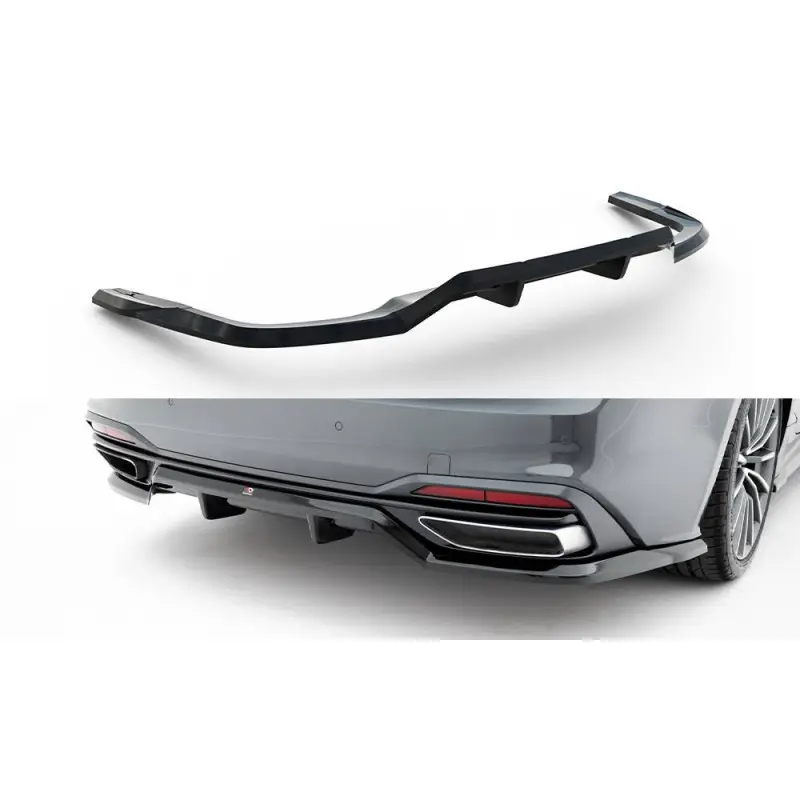 ARRIERE SPLITTER (AVEC UNE BARRE VERTICALE) AUDI A5 F5 FACELIFT - MAXTONDESIGN - FINITION NOIR BRILLANT Haute Qualité
