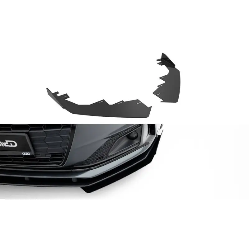 FRONT FLAPS AUDI A5 F5 FACELIFT - MAXTONDESIGN - FINITION NOIR + NOIR BRILLANT Prix Bas