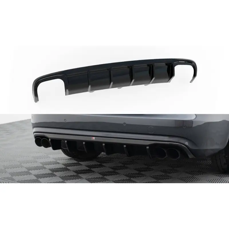 Populaire DIFFUSEUR ARRIÈRE COMPLET AUDI A4 B8 FACELIFT (VERSION AVEC DOUBLE ÉCHAPPEMENT DES DEUX COTÉS) - MAXTONDESIGN - FINITION NOIR B