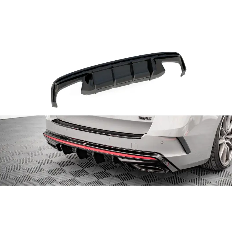 RAJOUT DU PARE-CHOCS ARRIERE SKODA OCTAVIA RS MK4 - MAXTON DESIGN - FINITION NOIR BRILLANT Solde