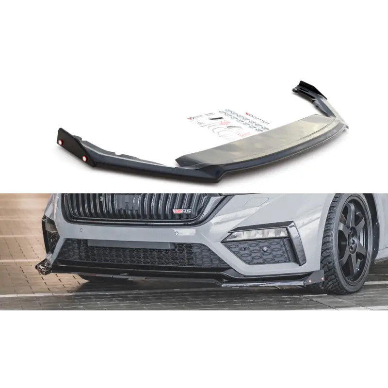 Bon Plan LAME DU PARE-CHOCS AVANT + AILERONS V.2 SKODA OCTAVIA RS MK4 - MAXTON DESIGN - FINITION NOIR BRILLANT