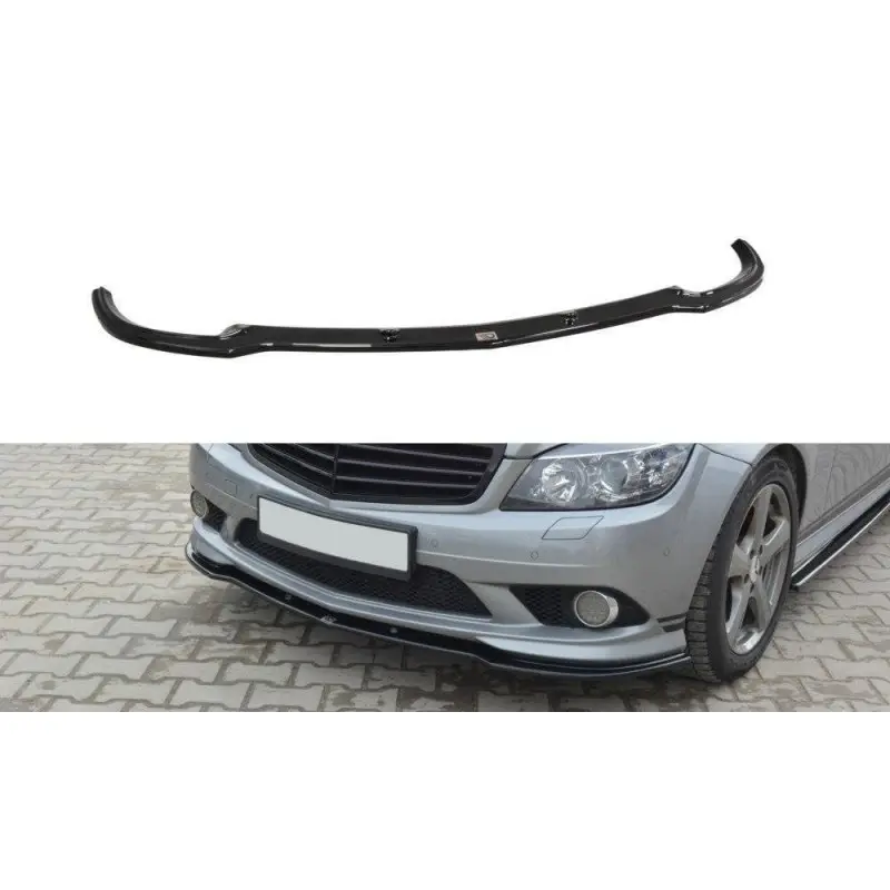 LAME DU PARE-CHOCS AVANT MERCEDES C W204 AMG-LINE (AVANT FACELIFT) - MAXTON DESIGN - FINITION NOIR BRILLANT Solde