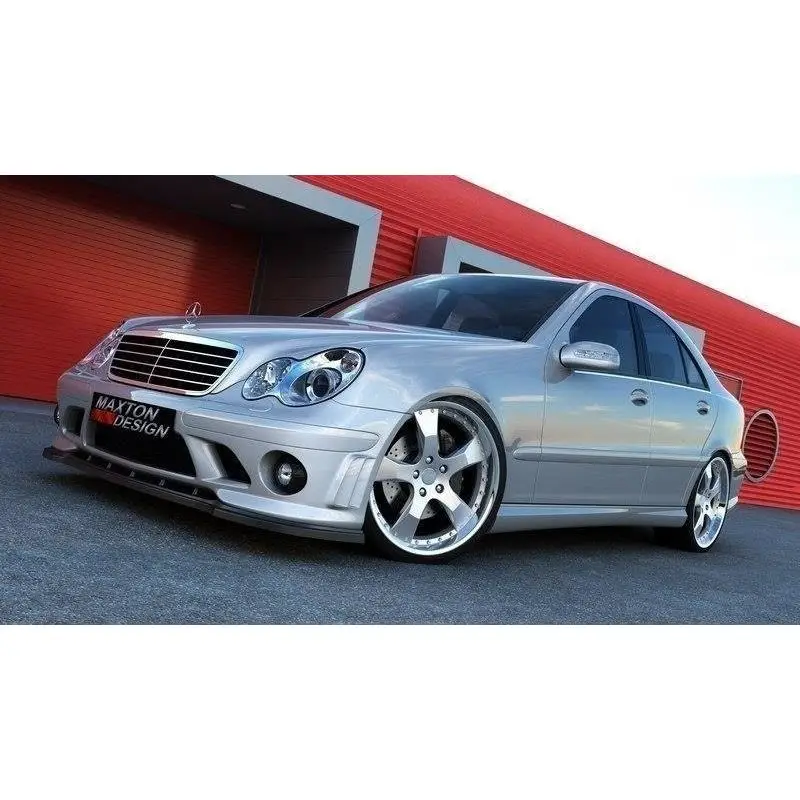 Prix Réduit LAME DU PARE-CHOCS AVANT (POUR ME-C-203-AMG204-F1 PARE-CHOCS) - MAXTON DESIGN - FINITION NOIR BRILLANT