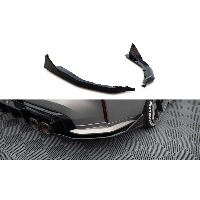 Affaire À Saisir LAMES DE PARE-CHOCS ARRIÈREE LATÉRALESV.5 BMW M4 G82 - MAXTONDESIGN - FINITION NOIR BRILLANT