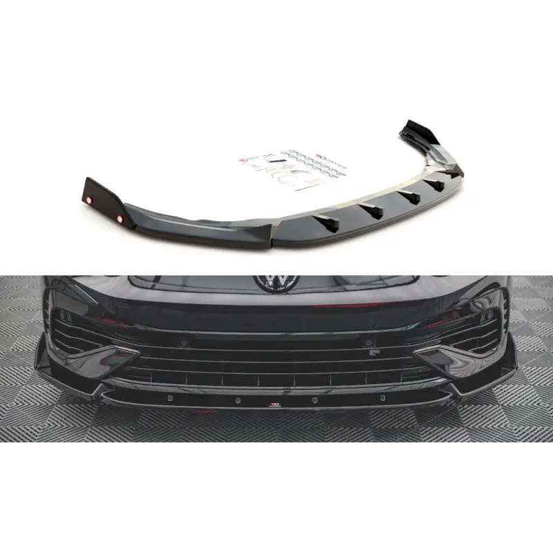 LAME DU PARE-CHOCS AVANT + AILERONS V.2 VOLKSWAGEN GOLF R MK8 - MAXTON DESIGN - FINITION NOIR BRILLANT Populaire