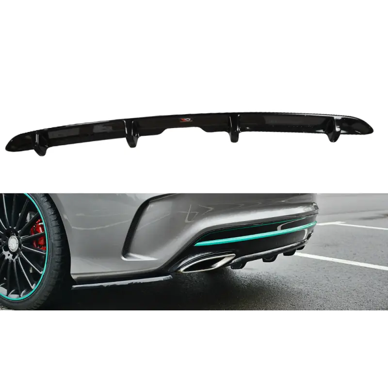 RAJOUT DU PARE-CHOCS ARRIERE MERCEDES-BENZ CLA C117 AMG-LINE FACELIFT - MAXTON DESIGN - FINITION NOIR BRILLANT Commande En Gros