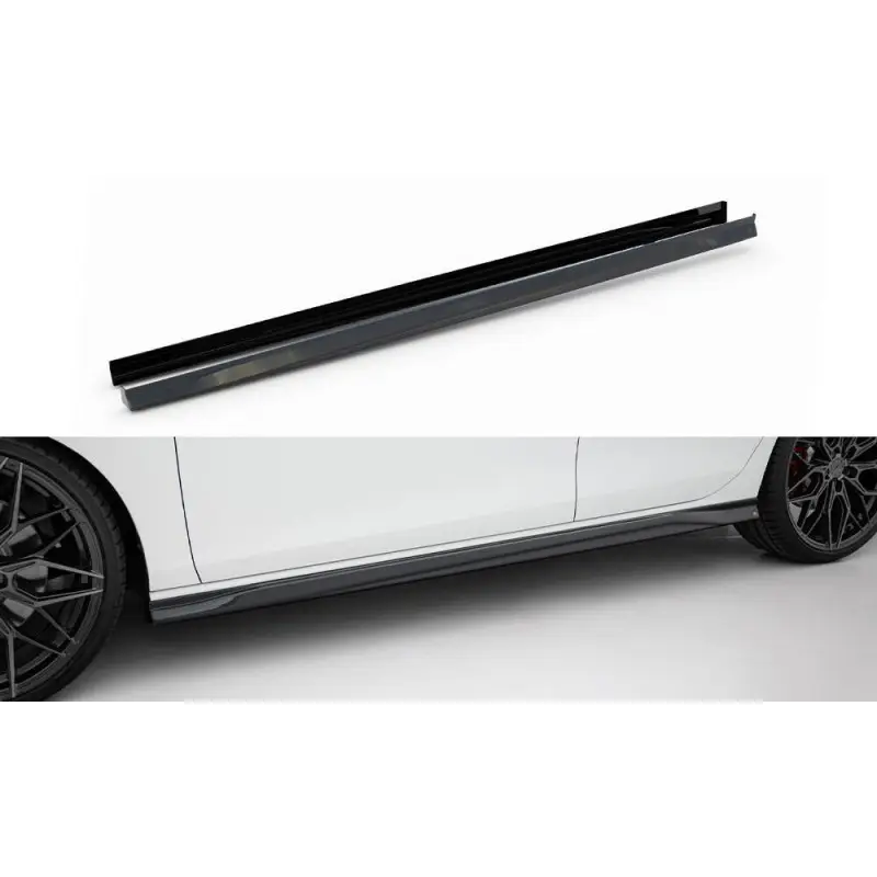 Jusqu’à Épuisement Des Stocks RAJOUTS DES BAS DE CAISSE V.3 VOLKSWAGEN GOLF 8 GTI - MAXTON DESIGN - FINITION NOIR BRILLANT