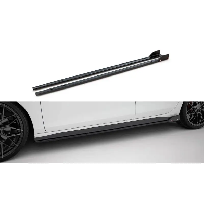 RAJOUTS DES BAS DE CAISSE V.2 VOLKSWAGEN GOLF 8 GTI / GTI CLUBSPORT - MAXTON DESIGN - FINITION NOIR BRILLANT Remise