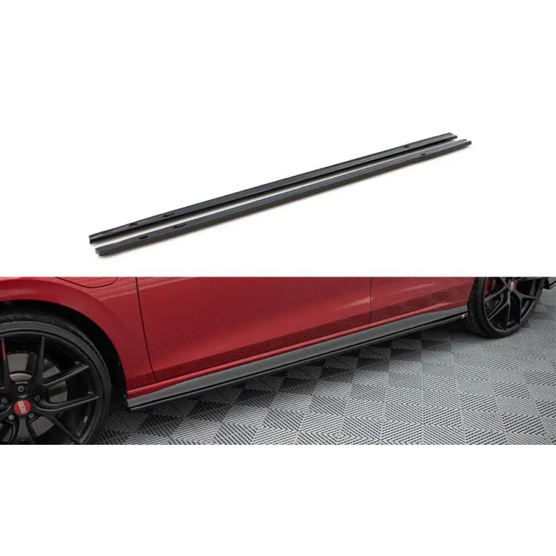 Acheter Direct RAJOUTS DES BAS DE CAISSE VOLKSWAGEN GOLF 8 GTI - MAXTON DESIGN - FINITION NOIR BRILLANT