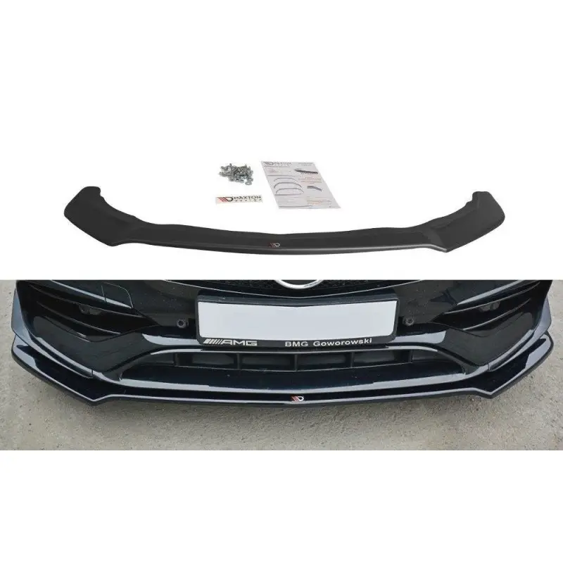 Satisfait Ou Remboursé LAME DU PARE-CHOCS AVANT V.2 MERCEDES CLA A45 AMG C117 FACELIFT - MAXTON DESIGN - FINITION NOIR BRILLANT