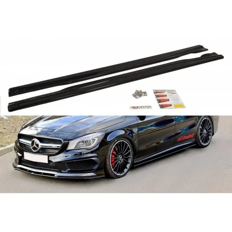 RAJOUTS DES BAS DE CAISSE POUR MERCEDES CLA 45 AMG C117-A45 AMG W176 (AVANT FACELIFT) - MAXTON DESIGN - FINITION NOIR BRILLANT Achat Immédiat