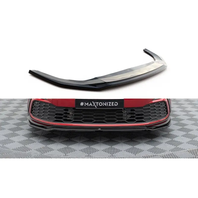 Satisfait Ou Remboursé LAME DU PARE-CHOCS AVANT V.4 VOLKSWAGEN GOLF 8 GTI - MAXTON DESIGN - FINITION NOIR BRILLANT