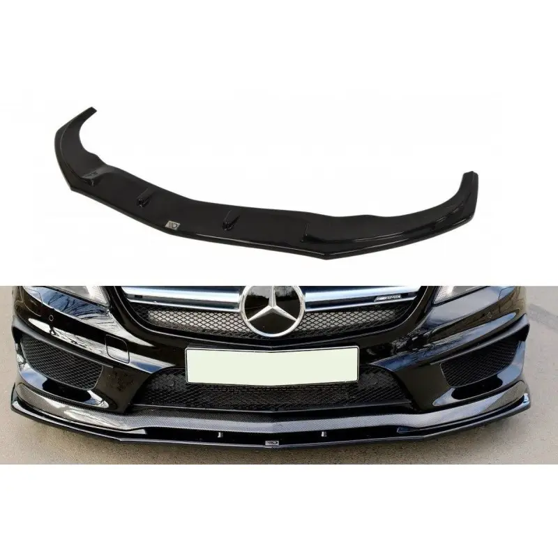 LAME DU PARE-CHOCS AVANT V.2 MERCEDES CLA 45 AMG C117 (AVANT FACELIFT) - MAXTON DESIGN - FINITION NOIR BRILLANT Offre Limitée