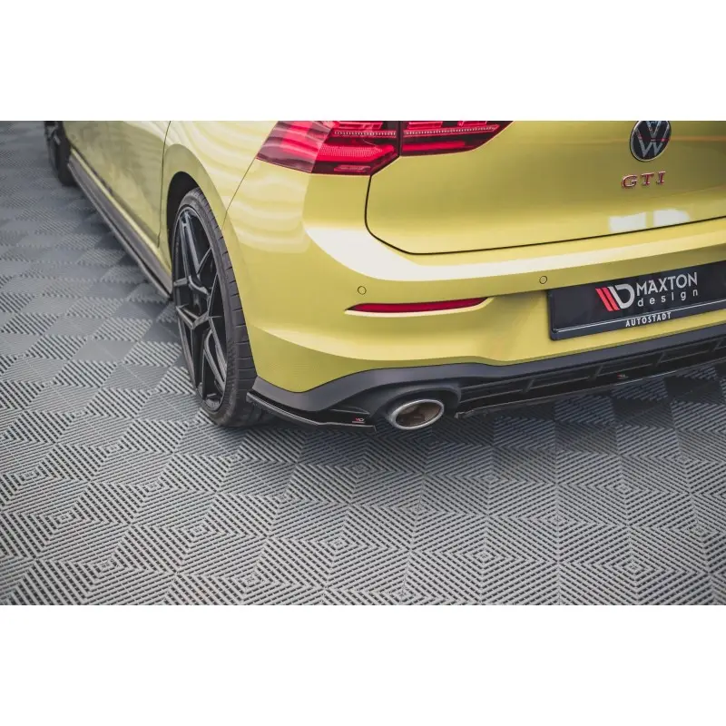 Pas Cher LAMES DE PARE-CHOCS ARRIÈRE LATÉRALES V.2 VOLKSWAGEN GOLF 8 GTI CLUBSPORT - MAXTON DESIGN - FINITION NOIR BRILLANT