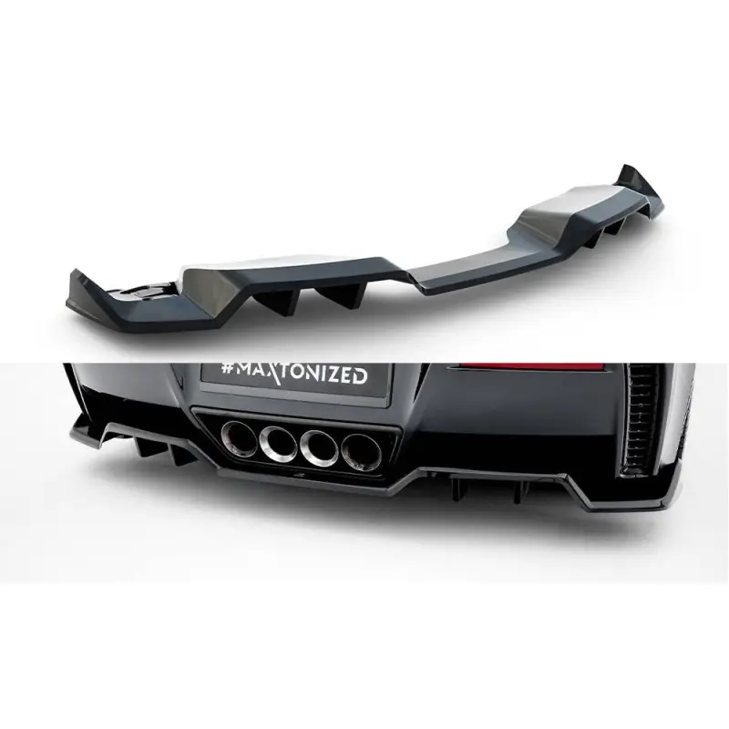 CENTRAL ARRIERE SPLITTER (AVEC UNE BARRE VERTICALE) CHEVROLET CORVETTE Z06 C7 - MAXTONDESIGN - FINITION NOIR BRILLANT Solde