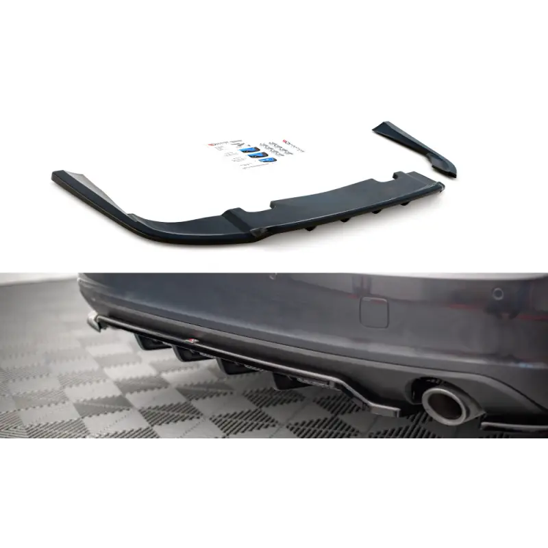 CENTRAL ARRIERE SPLITTER (AVEC UNE BARRE VERTICALE) VOLVO V90 MK2 - MAXTON DESIGN - FINITION NOIR BRILLANT Commande En Gros