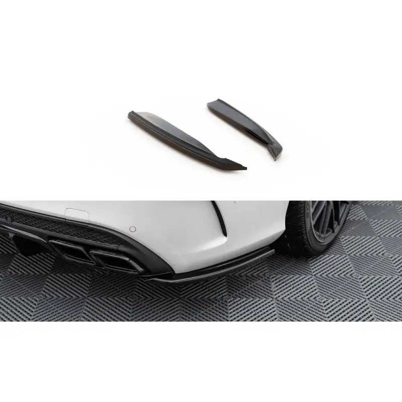 Livraison Gratuite LAME DU PARE CHOCS ARRIERE MERCEDES C-CLASS S205 63AMG ESTATE - MAXTON DESIGN - FINITION NOIR BRILLANT