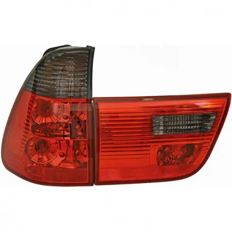 Jusqu’à Épuisement Des Stocks SET DE DEUX FEUX ARRIERE DESIGN BMW X5 E53 (99-03) - ROUGE/BLANC FUME