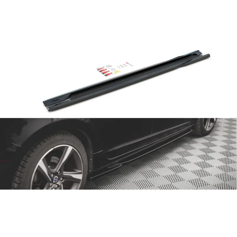 RAJOUTS DES BAS DE CAISSE VOLVO S60 R-DESIGN MK2 - MAXTON DESIGN - FINITION NOIR BRILLANT Promotion