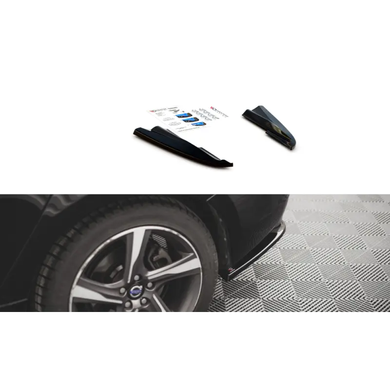 Super Prix LAMES DE PARE-CHOCS ARRIÈRE LATÉRALES VOLVO S60 R-DESIGN MK2 - MAXTON DESIGN - FINITION NOIR BRILLANT