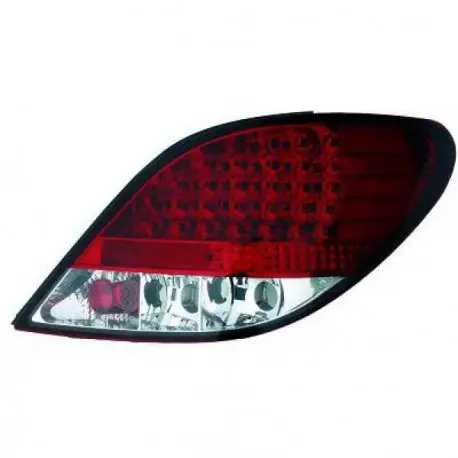 Bon Marché SET DE DEUX FEUX ARRIERES LED DESIGN PEUGEOT 207 (06-12) - MOD 1 - ROUGE/BLANC - LED - 3/5 PORTES