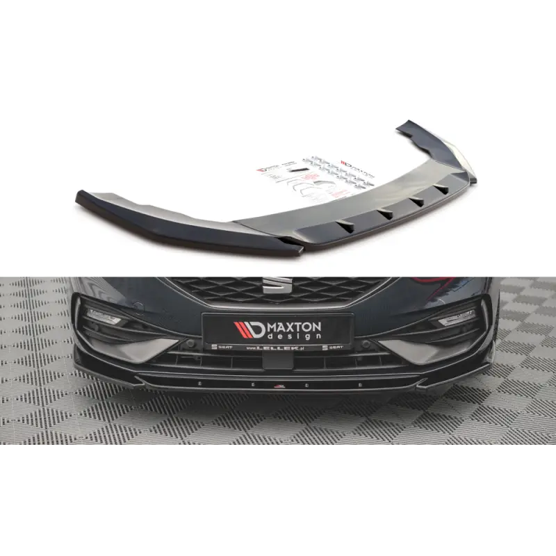 LAME DU PARE-CHOCS AVANT V.2 SEAT LEON FR MK4 - MAXTON DESIGN - FINITION NOIR BRILLANT Offre Limitée