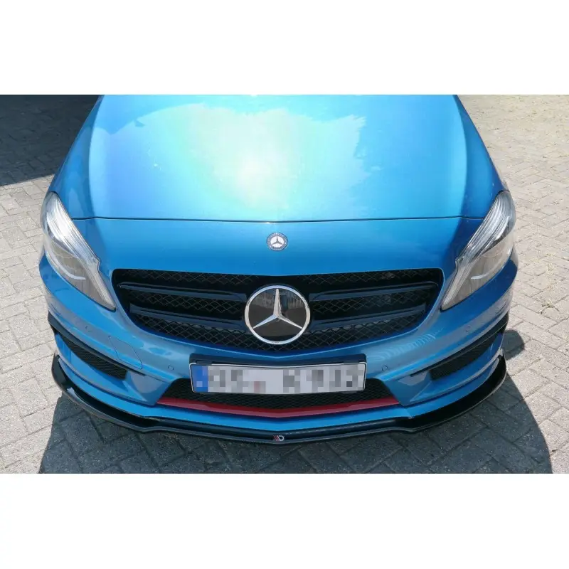 Nouvel Arrivage LAME DU PARE-CHOCS AVANT - SPLITTER MERCEDES-BENZ W176 AMG-LINE AVANT FACELIFT - MAXTON DESIGN - FINITION NOIR BRILLANT