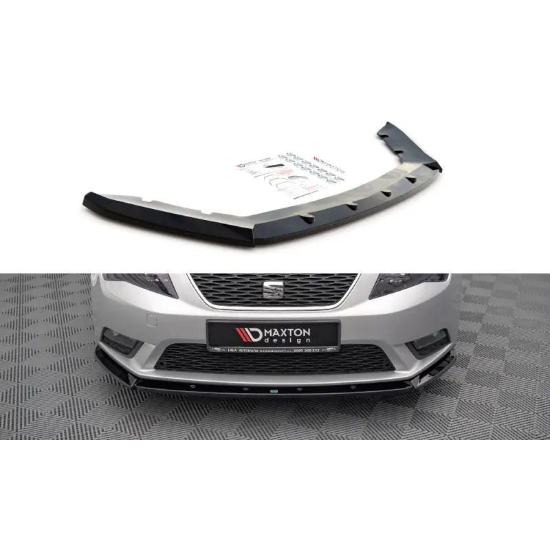 Achat Immédiat LAME DU PARE-CHOCS AVANT V.1 SEAT LEON MK3 - MAXTON DESIGN - FINITION NOIR BRILLANT