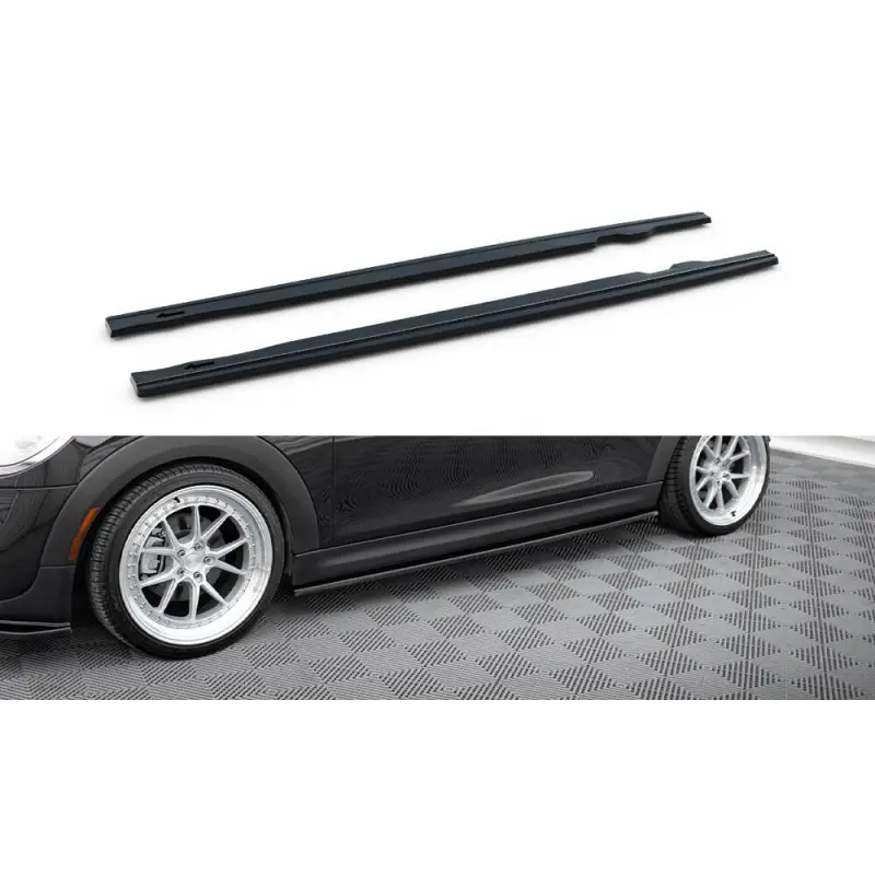 SET DES DIFFUSEUR DES BAS DE CAISSE MINI COOPER S MK3 AVANT FACELIFT 3-DOOR (F56) - MAXTON DESIGN - FINITION NOIR BRILLANT Achetez Aujourd’hui